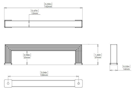 Richelieu BP8788128140: 128mm cc Como Cabinet Pull - Polished Chrome