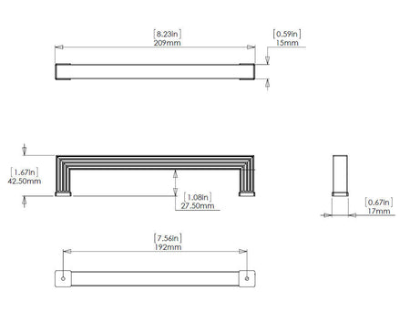 Richelieu BP8788192195: 192mm cc Como Cabinet Pull - Brushed Nickel