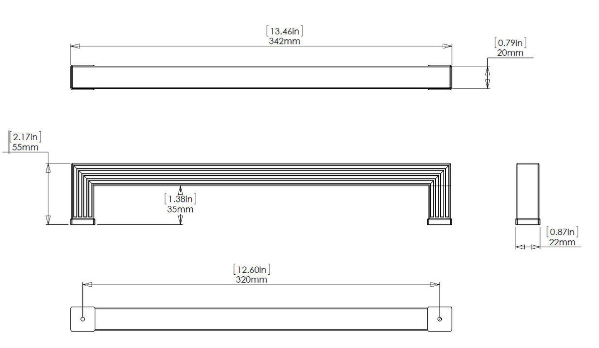 Richelieu BP8788320195: 320mm cc Como Cabinet Pull - Brushed Nickel