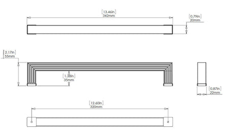 Richelieu BP8788320195: 320mm cc Como Cabinet Pull - Brushed Nickel
