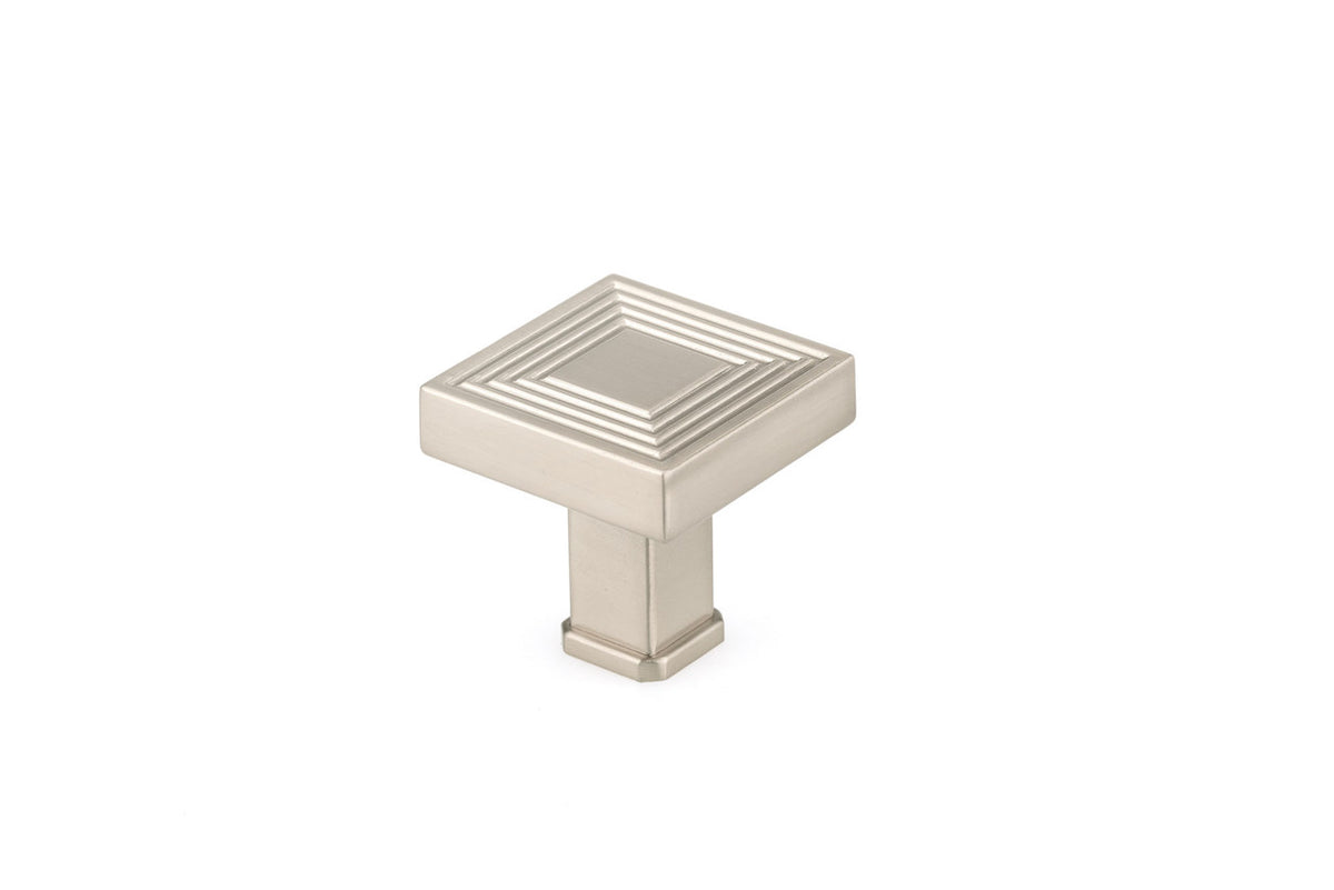 Richelieu BP87883535195: 1-3/8" Como Square Cabinet Knob - Brushed Nickel
