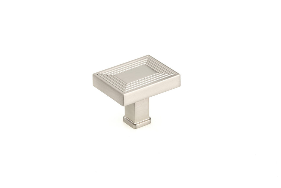 Richelieu BP87883545195: 1-25/32" Como Rectangular Cabinet Knob - Brushed Nickel