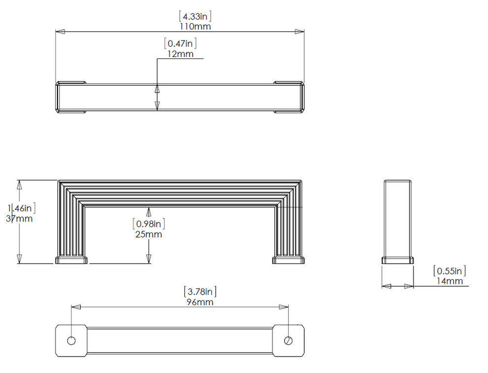 Richelieu BP878896195: 96mm cc Como Cabinet Pull - Brushed Nickel
