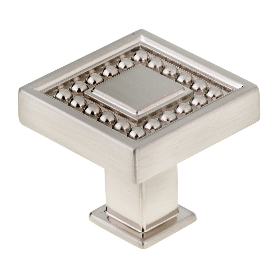 Richelieu BP87953333195: 1-5/16" Torcello Square Cabinet Knob - Brushed Nickel
