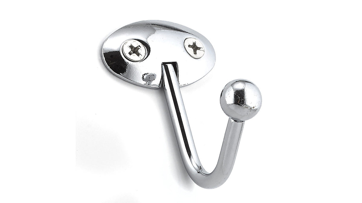 Richelieu BP89243140: 2-1/2" Utility Single Wall Hook (pair) - Polished Chrome