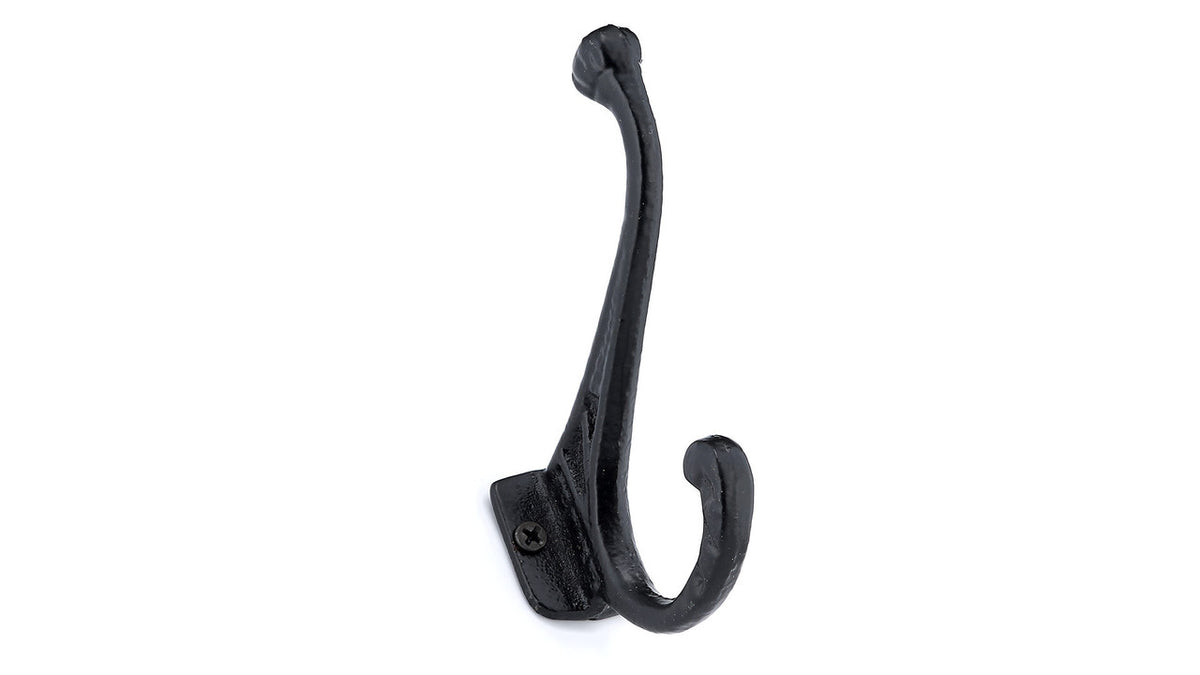 Richelieu BP92344900: 4-5/8" Classic Forged Iron Double Wall Hook - Matte Black