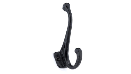 Richelieu BP92344900: 4-5/8" Classic Forged Iron Double Wall Hook - Matte Black