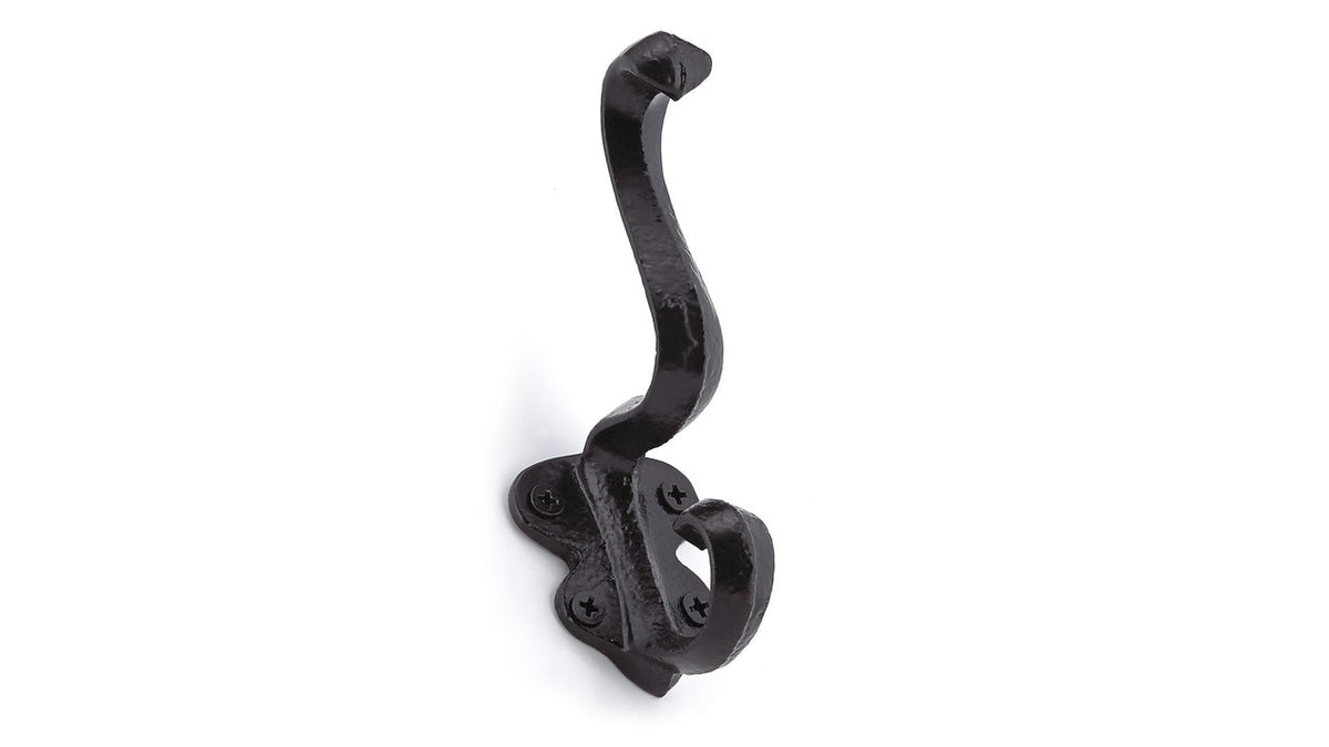 Richelieu BP92346900: 4-5/8" Classic Forged Iron Double Wall Hook - Matte Black