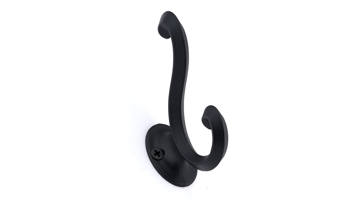 Richelieu BP9252990: 3-3/4" Classic Double Wall Hook - Black