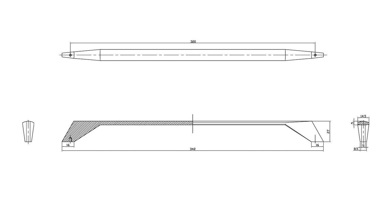 Richelieu BP9256320195: 320mm cc Masset Cabinet Pull - Brushed Nickel