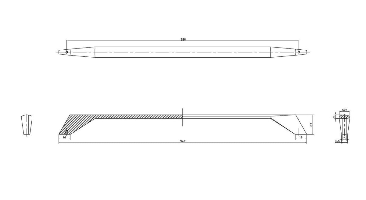 Richelieu BP9256320900: 320mm cc Masset Cabinet Pull - Matte Black