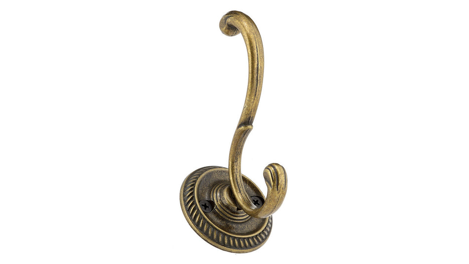 Richelieu BP92645BB: 3-7/8" Classic Double Wall Hook - Antique Brass