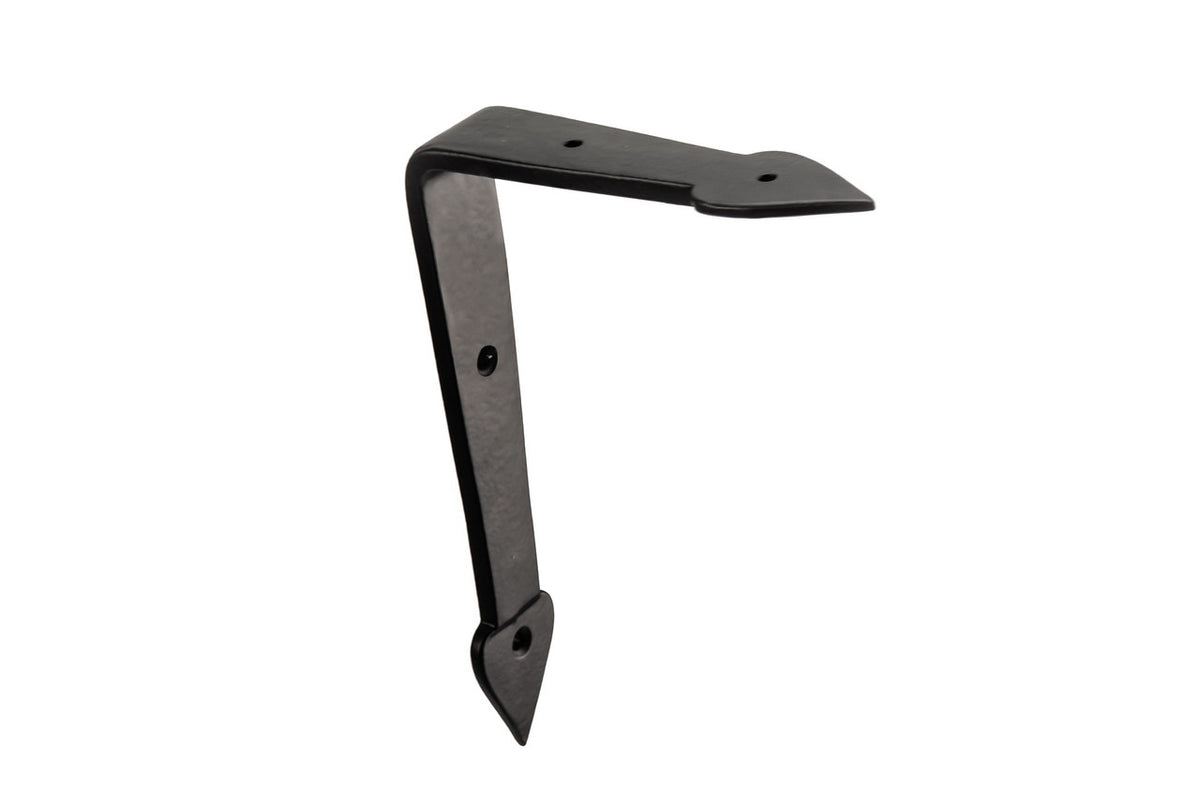 Richelieu BP9446200900: 6" Rustic Forged Iron Decorative Shelf Support - Matte Black