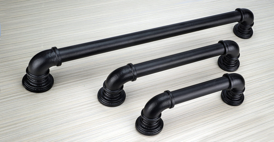 Richelieu BP9547384900: 384mm cc Industrial Cabinet Pull - Matte Black
