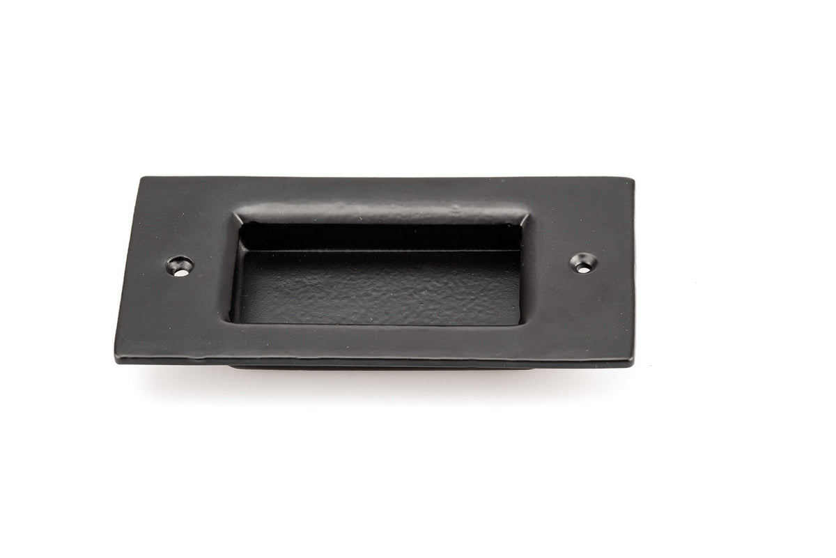 Richelieu BP95495900: 104mm cc Traditional Recessed Forged Iron Cabinet Pull - Matte Black