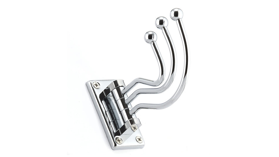 Richelieu BP97843140: 3" Utility Triple Swivel Wall Hook - Polished Chrome