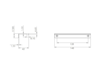 Richelieu BP989812830: 128mm cc Lincoln Edge Cabinet Pull - White