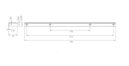 Richelieu BP9898416170: 416mm cc Lincoln Edge Cabinet Pull - Stainless Steel