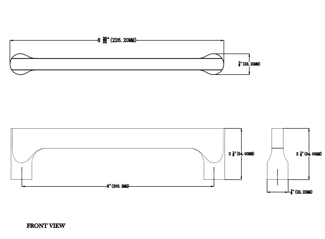 Richelieu CODP800P2DKB: 203mm cc Nevola Traditional Cabinet Pull - Dark Bronze