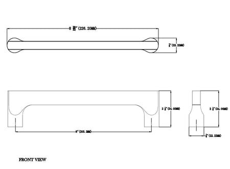 Richelieu CODP800P2DKB: 203mm cc Nevola Traditional Cabinet Pull - Dark Bronze