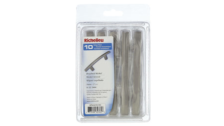 Richelieu DP65076195: 3" cc Padova Cabinet Pull (10-pack) - Brushed Nickel