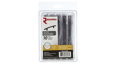 Richelieu DP65076BORB: 3" cc Padova Cabinet Pull (10-pack) - Brushed Oil Rubbed Bronze