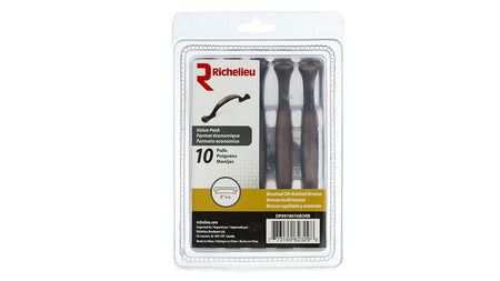 Richelieu DP9878076BORB: 3" cc Drummondville Cabinet Pull (10-pack) - Brushed Oil Rubbed Bronze