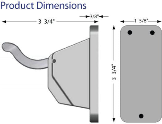 Richelieu HDB001IP: 3-3/4" HenkelHook Safety Wall Hook - Graphite