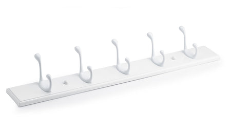 Richelieu NH02021030: 23-7/8" Utility 5-Hook Wall Rack - White
