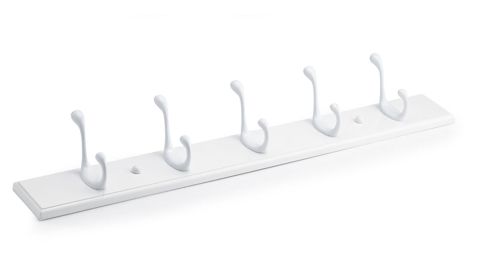 Richelieu NH02021030: 23-7/8" Utility 5-Hook Wall Rack - White