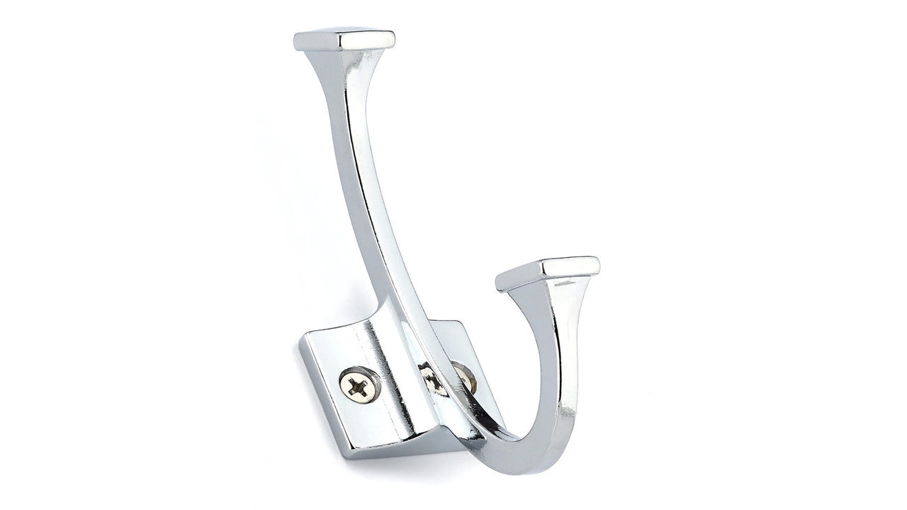 Richelieu NH025200140: 4-3/8" Transitional Double Wall Hook - Polished Chrome