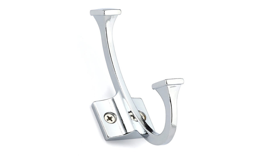 Richelieu NH025200140: 4-3/8" Transitional Double Wall Hook - Polished Chrome