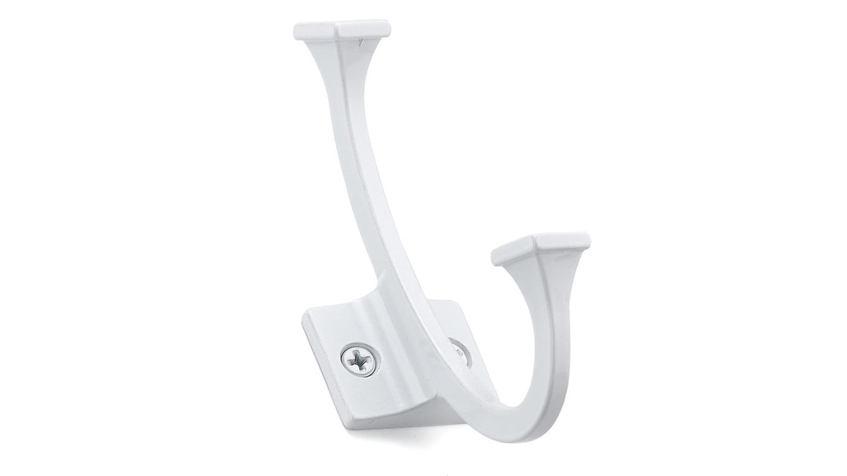 Richelieu NH02520030: 4-3/8" Transitional Double Wall Hook - White