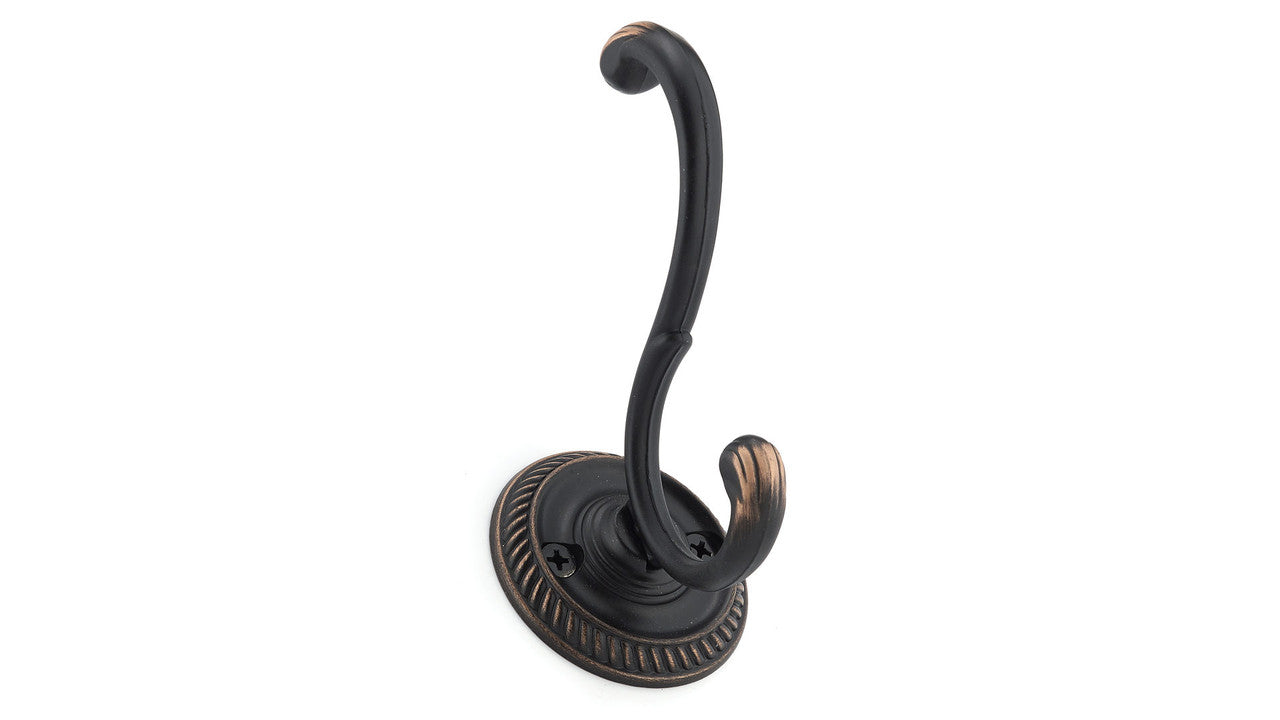 Richelieu NH2043021BORB: 3-7/8" Classic Double Wall Hook - Brushed Oil Rubbed Bronze