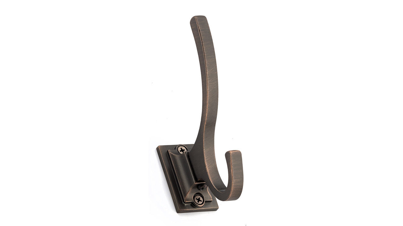 Richelieu RH1233021BORB: 5" Transitional Double Wall Hook - Brushed Oil Rubbed Bronze
