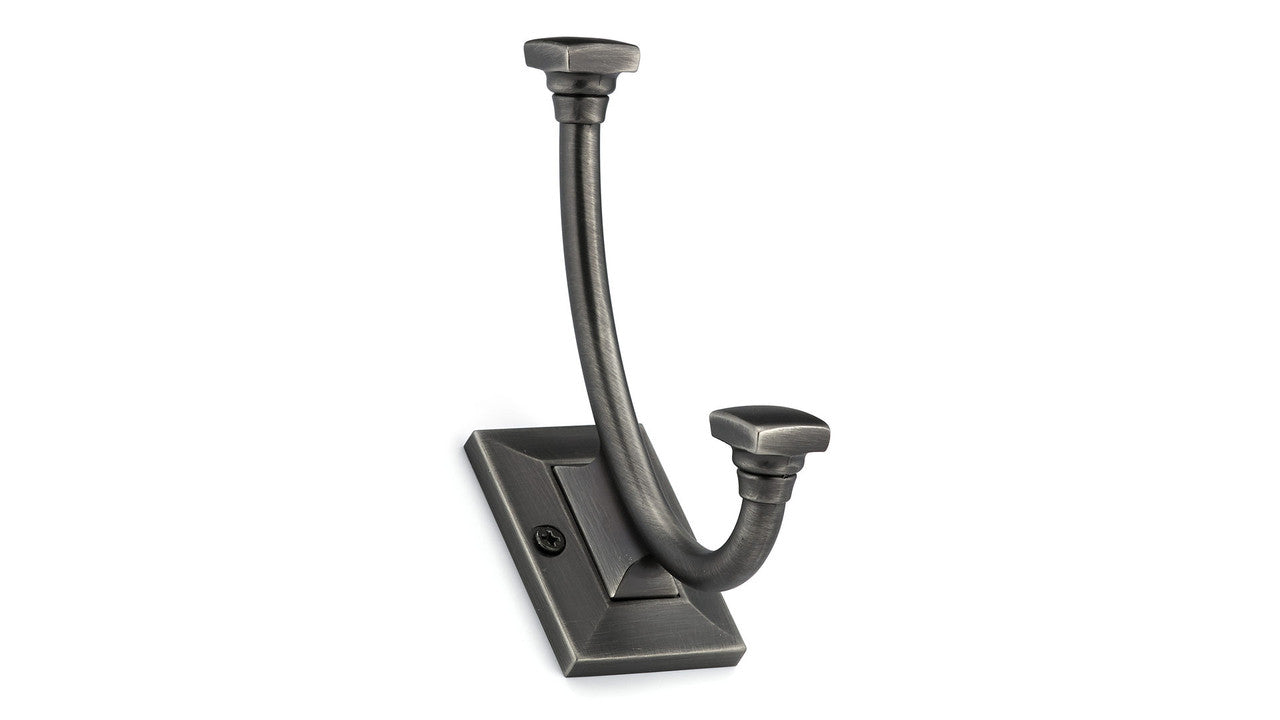 Richelieu RH1243021143: 5-5/16" Transitional Double Wall Hook - Antique Nickel