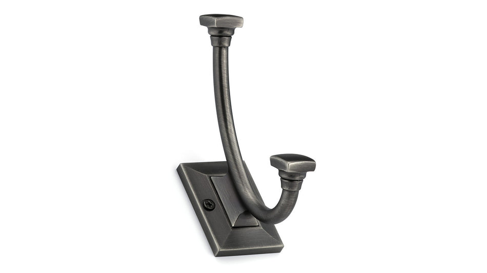 Richelieu RH1243021143: 5-5/16" Transitional Double Wall Hook - Antique Nickel