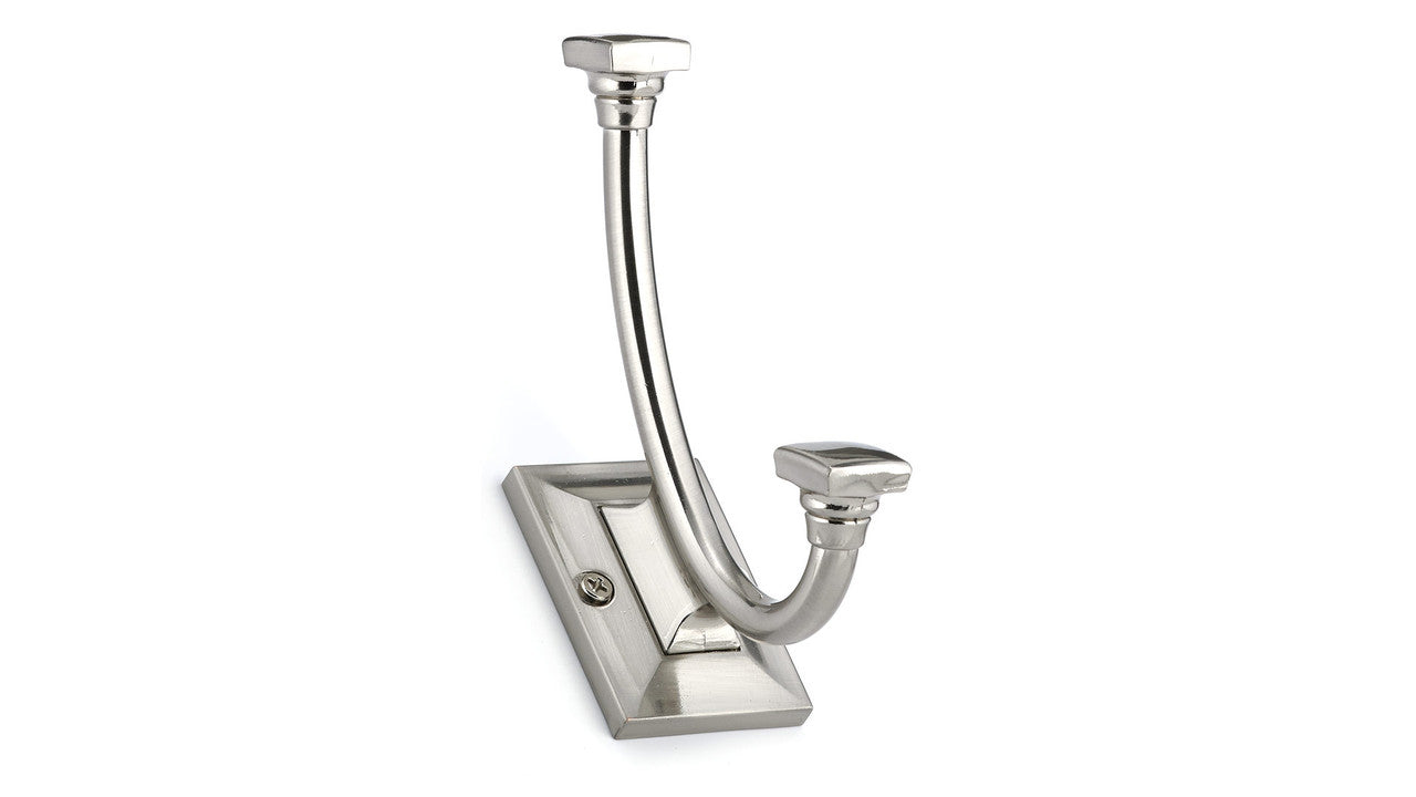 Richelieu RH1243021195: 5-5/16" Transitional Double Wall Hook - Brushed Nickel