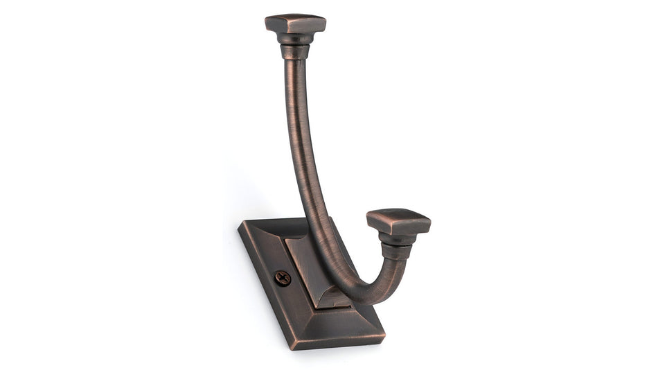 Richelieu RH1243021BORB: 5-5/16" Transitional Double Wall Hook - Brushed Oil Rubbed Bronze