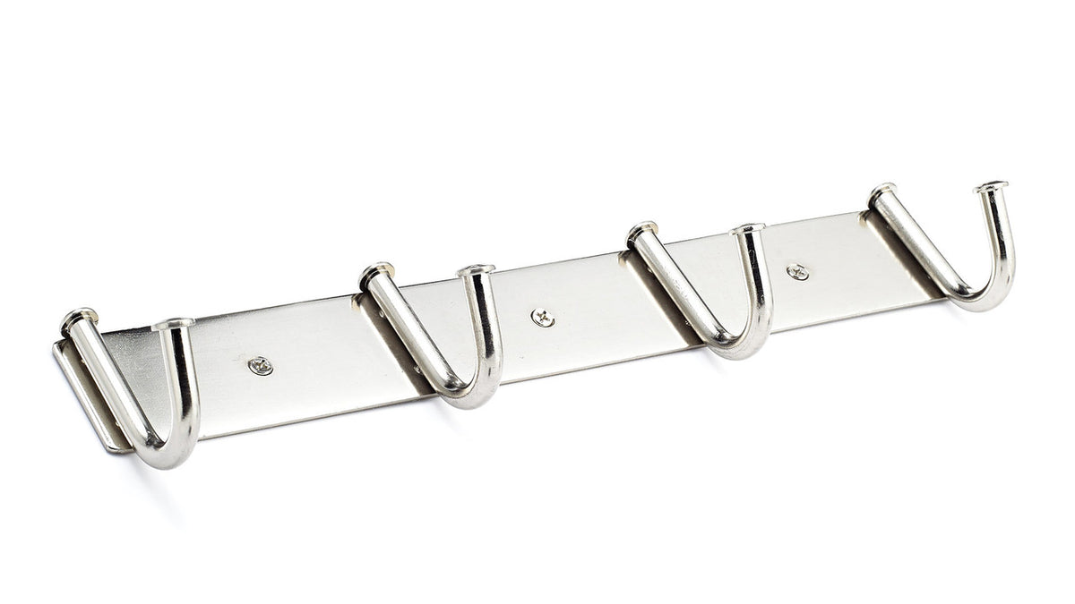 Richelieu RH1352154195: 12-5/8" Contemporary 4-Hook Wall Rack - Brushed Nickel