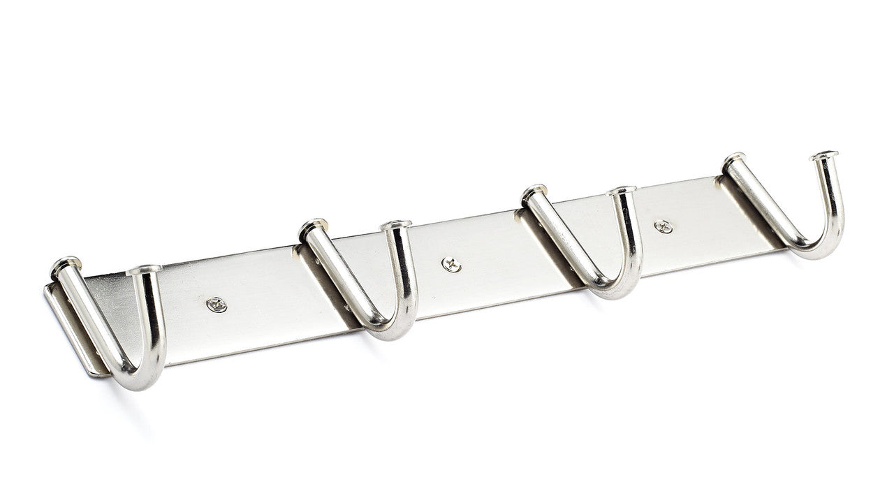 Richelieu RH1352154195: 12-5/8" Contemporary 4-Hook Wall Rack - Brushed Nickel