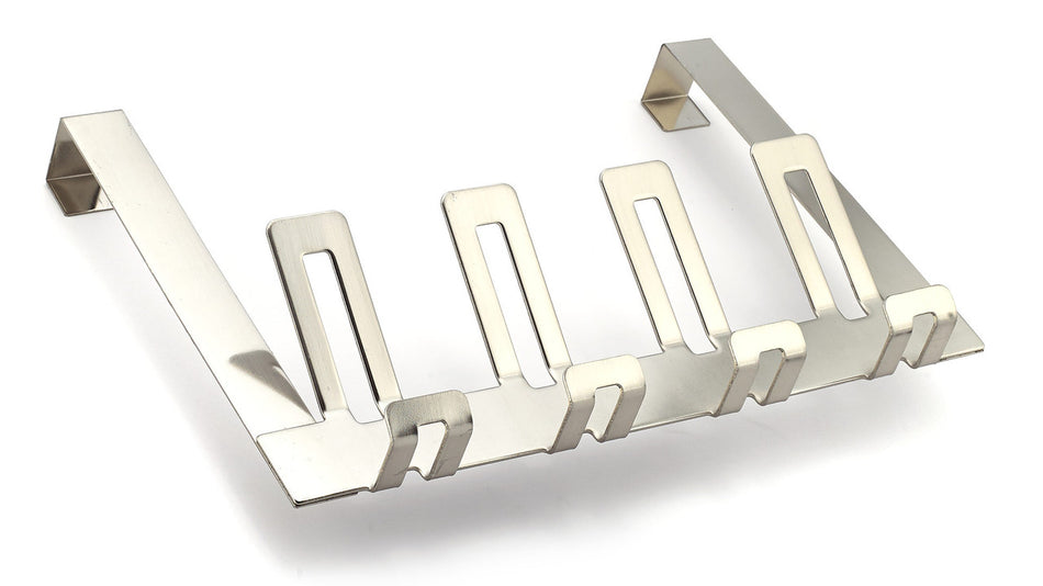 Richelieu RH1372204195: 15" Contemporary 4-Hook Over The Door Rack - Brushed Nickel
