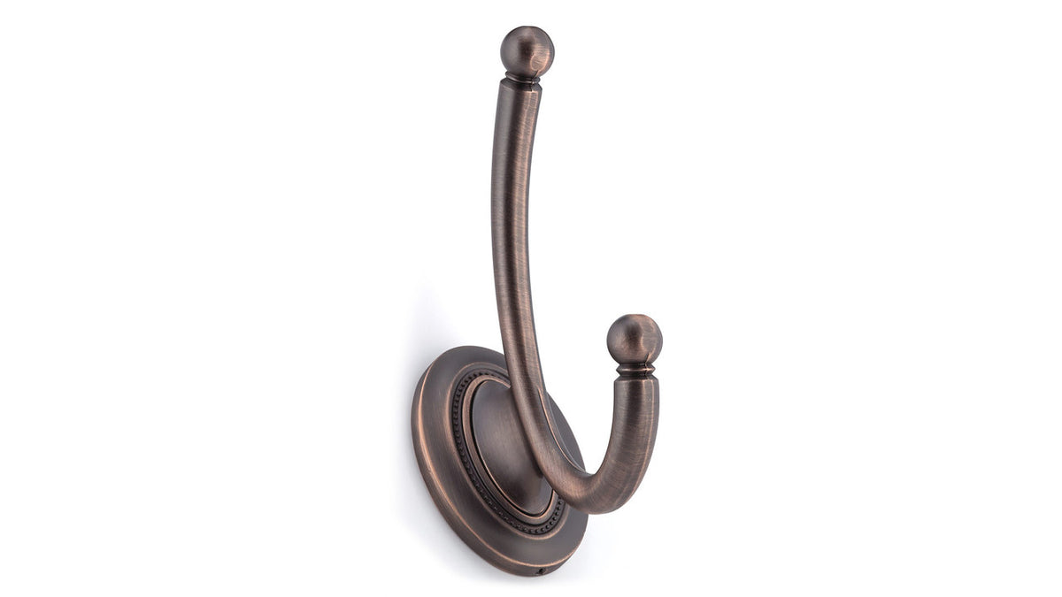 Richelieu RH1403021BORB: 5-9/16" Classic Victoria Double Wall Hook - Brushed Oil Rubbed Bronze