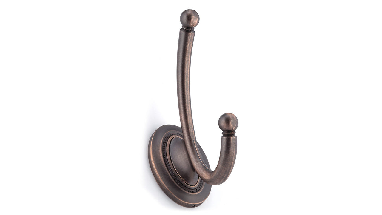 Richelieu RH1403021BORB: 5-9/16" Classic Victoria Double Wall Hook - Brushed Oil Rubbed Bronze