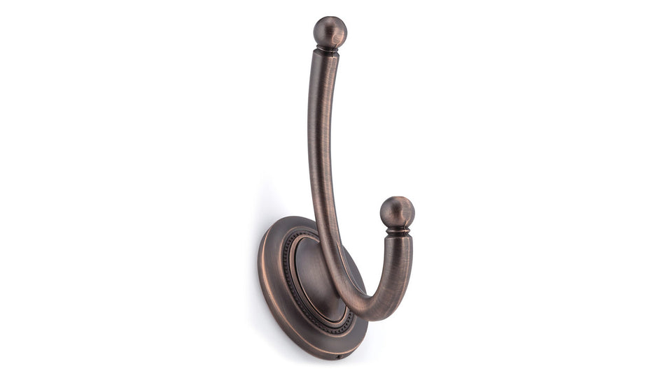 Richelieu RH1403021BORB: 5-9/16" Classic Victoria Double Wall Hook - Brushed Oil Rubbed Bronze
