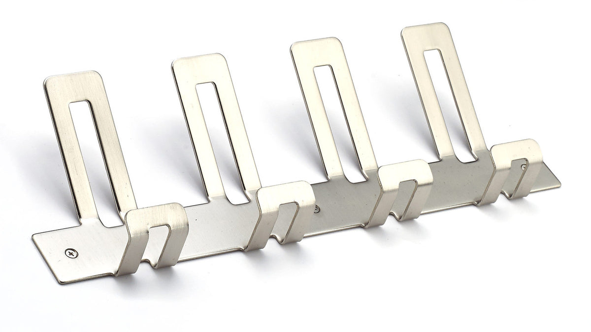 Richelieu RH1432154195: 15" Contemporary 4-Hook Wall Rack - Brushed Nickel