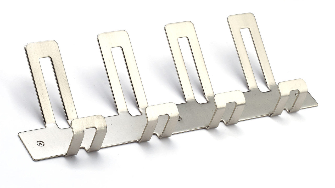 Richelieu RH1432154195: 15" Contemporary 4-Hook Wall Rack - Brushed Nickel