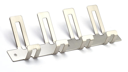 Richelieu RH1432154195: 15" Contemporary 4-Hook Wall Rack - Brushed Nickel