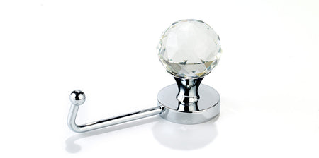 Richelieu RH5330201101140: 4-1/16" Contemporary Double Wall Hook - Polished Chrome/Clear Crystal