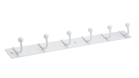 Richelieu T1690130: 19-5/8" Utility 6-Hook w/Ball Tip Wall Rack - White